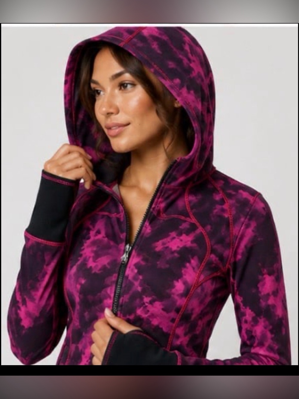 Lululemon Dance Studio Jacket Reversible Pink Black Ink Blot Print Sz 6 - Picture 11 of 12